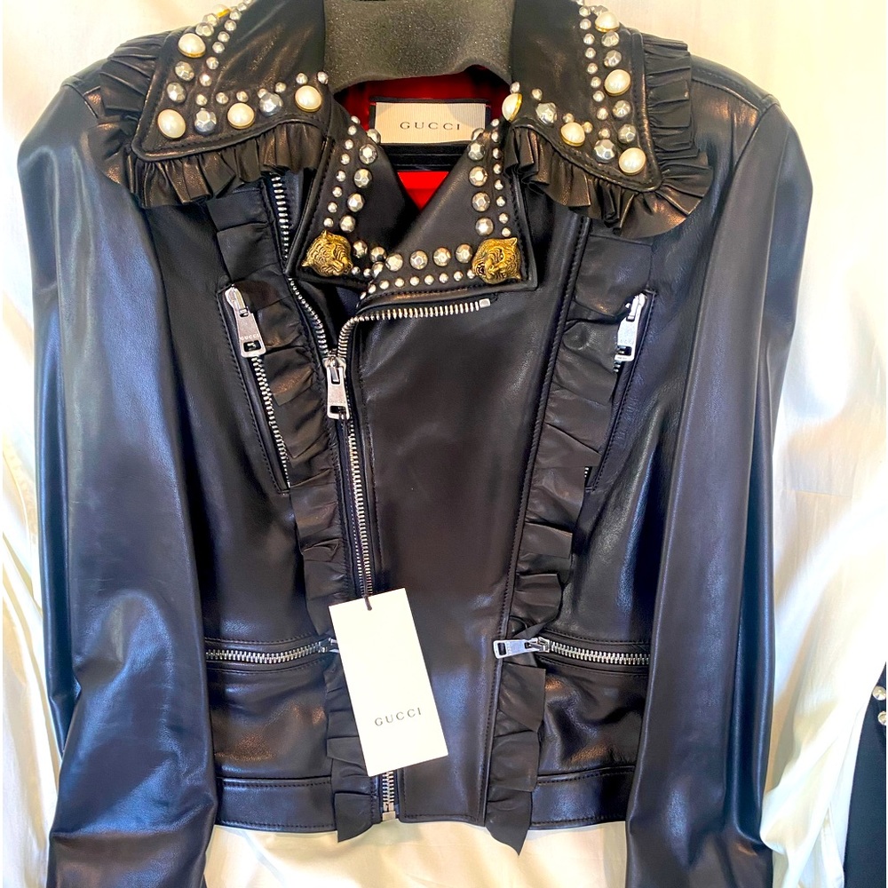 Gucci lamb skin moto